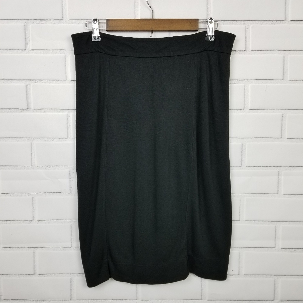 Gap Womens Black Pencil Skirt Size 4‎ Rayon Stretch Back Zipper Career Business